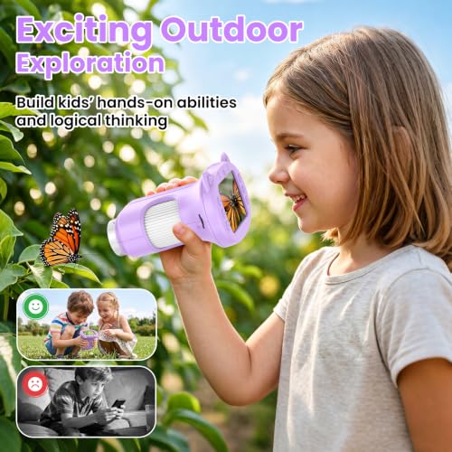 Alotwan Kids Handheld Microscope, 1000X Digital Pocket Microscope for 3-12 - color: Purple