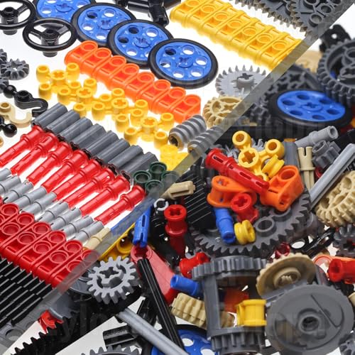 270pcs Technic-Parts Wheels-Axles-Chain-Gears-Tire-Link,Random Color pieces