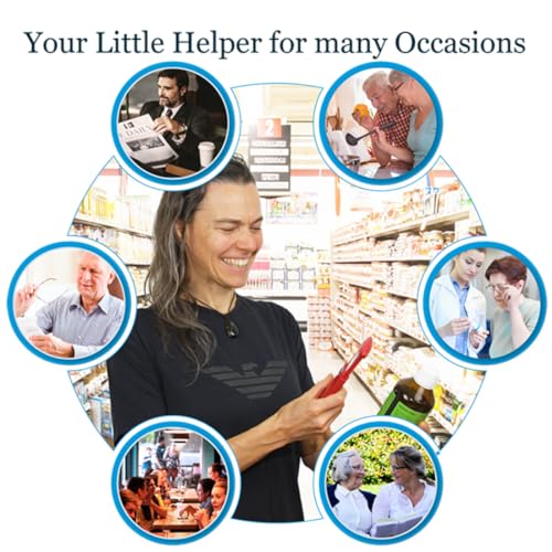EasY Magnifier Small Pocket Magnifying Glass 3.0X with LED Light for Reading; Lighted Hand Held Coin Loupe; Mini Magnify Lens; Gifts for Seniors - color: Sedona Red