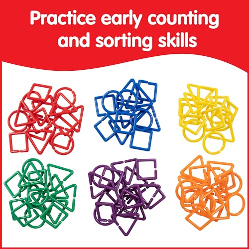 edxeducation Geo Links, Mini Jar, Set of 144, Linking Shapes, 6 Colors (Pack of 2) - size: 1.1 inches (Pack of 2)