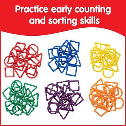 edxeducation Geo Links, Mini Jar, Set of 144, Linking Shapes, 6 Colors (Pack of 2) - size: 1.1 inches (Pack of 2)