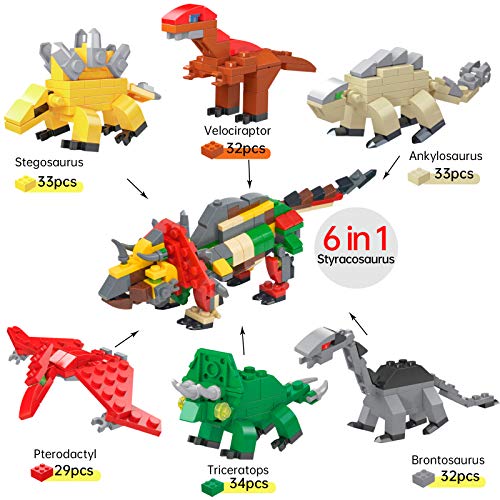 12PCS Pre Filled Easter Eggs Dinosaurs Party Favors Party Supplies Building Blocks Mini Animal Educational Toy Stacking Block Sets Science STEM Gift for Boys & Girls Kids Age 6+ - style: DINOSAURS