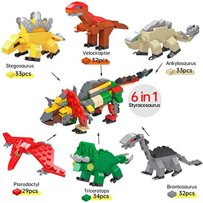 12PCS Pre Filled Easter Eggs Dinosaurs Party Favors Party Supplies Building Blocks Mini Animal Educational Toy Stacking Block Sets Science STEM Gift for Boys & Girls Kids Age 6+ - style: DINOSAURS