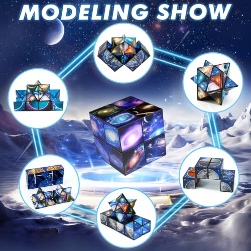Euclidean Cube Fidget Toys for Kids 2 in 1 Star Cube Magic Cube Puzzle Toys - style: Starry Sky