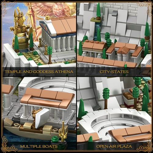 Architecture Acropolis Castle, Famous Landmark Architecture Athenian Acropolis Building Block Sets, Collectible Exhibition Model for Children and Adults