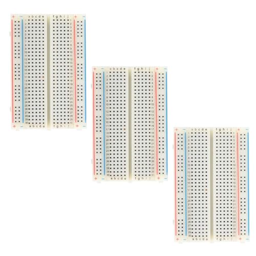 3PCS Universal Breadboard Set 400 Points Contacts Solderless Breadboard Prototype Board Prototyping Shield PCB Circuit Test Board for Electronics Testig DIY