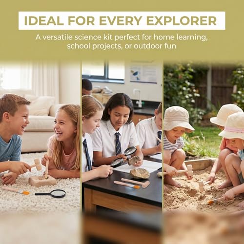 Angoily 3 Sets of Excavation Tools, Wood Archaeological Dig Tool for Kids - size: 14.00X4.00X2.00CM