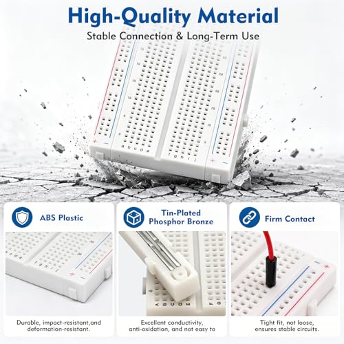 134Pcs Breadboard Kit Solderless 830 * 2 & 400 * 2 Tie Points Boards
