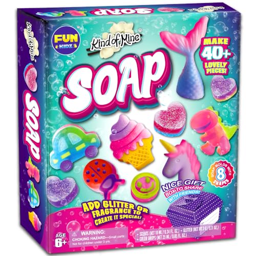 Kid Soap Kit, FunKidz Soap Making Kit for Kids for All Ages DIY Crafts Kits STEM Science Activity Gift for Girls and Boys