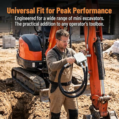 Amagogo Mini Excavator Cushion Valve Kit for 1/4" Hydraulic Hoses, Pre-Assembled Hydraulic Control Valve, M14x1.5 Threaded Steel Fittings, Excavator Attachment for Contractors Operators, Style A