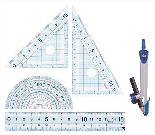 Raymay Fujii APJ907 Ruler Set, Recommended by Teachers, Large, Transparent