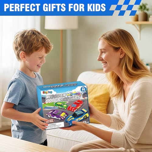 Shyling 4 Wooden Race Car Painting Kit, Arts & Crafts DIY Kit for Kids 8-12 - style: Model B