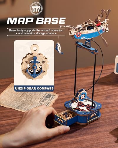 ROKR 3D Wooden Puzzles for Adults,Gravity Swing Ocean Fisher Model kit, 161Piece 3D Puzzles for Adults