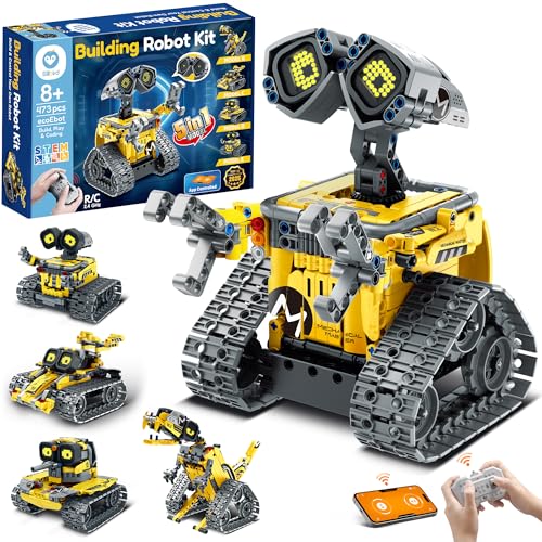 Sillbird Robot Building Kit with Remote Control STEM Gift for Boys Age 8-14 - color: Yellow