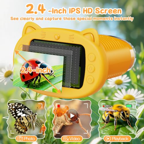 SEEKID Kids Microscope,1000X Handheld Digital Microscope (Yellow) - color: Yellow
