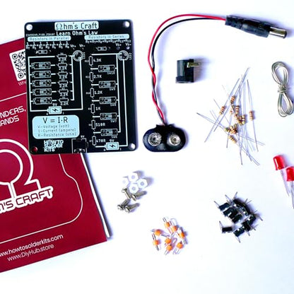 Ohm’s Craft – DIY Educational Soldering Kit | Demonstrate Series & Parallel Resistor Networks | STEM Learning Board with LED Feedback & Test Points for Teens & Hobbyists