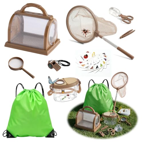 9Pcs Kids Explorer Kit Bug Catching Kit with Magnifying Glass