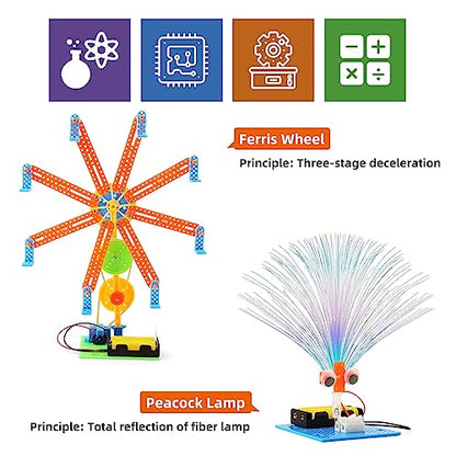 9 Set STEM Craft Kit for Boys, Science Projects Activities for Kids 8-10, Electronic Engineering Toys for Girls 6-8 8-12 Years
