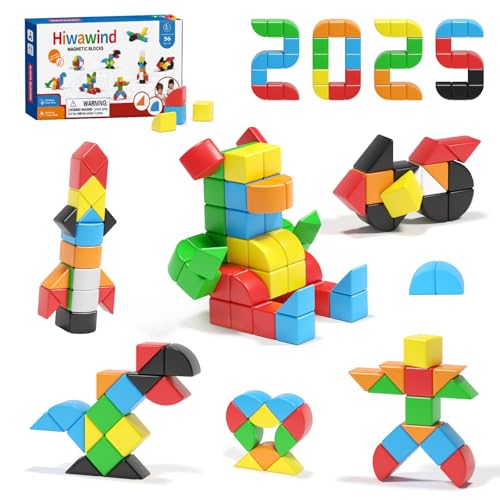 Hiwawind 104 PCS Magneitc Blocks Toddler Toys ，Kids Birthday Gifts
