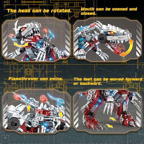 BDXEJV STEM 2 in 1 Dinosaurs Building Kits 422PCS, Compatible with Normal Dinosaurs Bricks, Toys for Kids Age 6-10 Year Old, Educational Building Sets Best Gifts for Boy 6-10