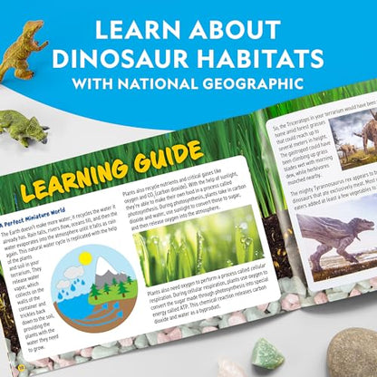 National Geographic Light-Up Dinosaur Terrarium Kit for Kids Ages 6+ - style: Large Dino Habitat