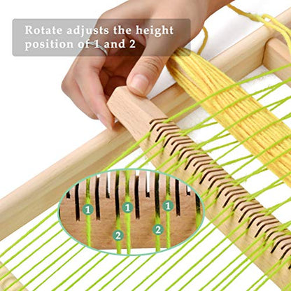 FOCCTS Wooden Multi-Craft Weaving Loom Large Frame 9.84 x 15.35 x 1.3inch, Tapestry Loom Wooden Weaving Loom Creative DIY Weaving Art for Kids, Beginners and Expertsrt