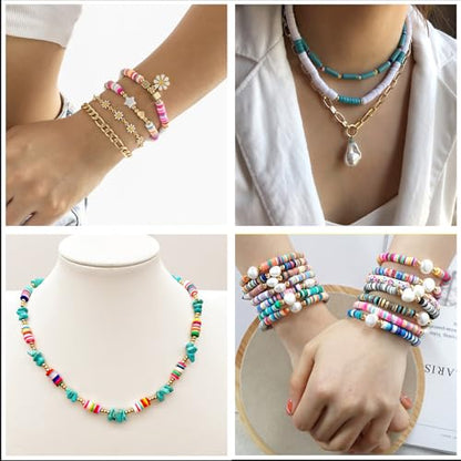 6mm Polymer Clay Beads for Bracelets Making 1000PCS - color: Cyan blue