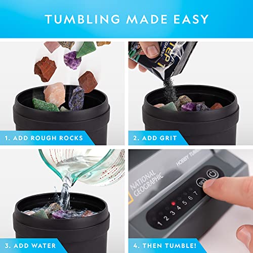 National Geographic Hobby Rock Tumbler Kit for Kids and Adult Beginners - style: Hobby Kit with GemFoam