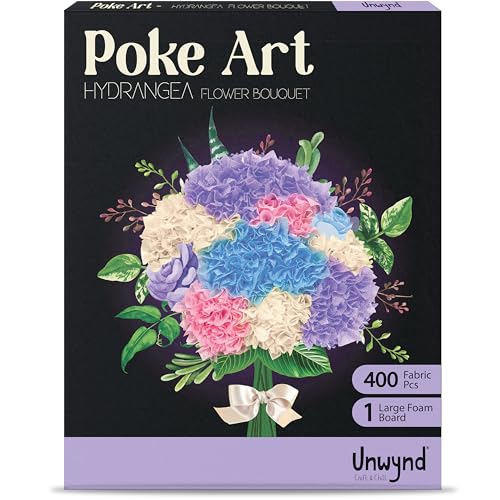 Unwynd Poke Art Hydrangea Flower Bouquet Kit for Adults, Women and Teens - style: Hydrangea