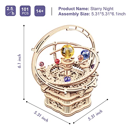 RoWood 3D Wooden Puzzles for Adults, Music Box Puzzle DIY Wood Building Model Kits, Home Decorative Arts and Crafts Gift for Her on Birthday Christmas