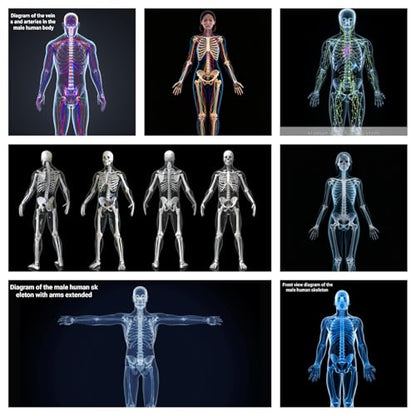 Human X-Rays for Kids' Light Table - 14-Piece Skeleton Puzzle & 7 Body System Charts (Nerves, Vessels, Lymphatic) - X-Ray Toys for Kids, STEM Toy for Light Table, School Projects & Doctor Role Play