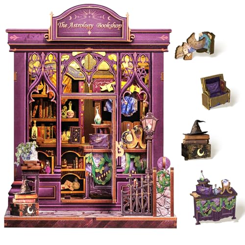 Cutefun Book Nook Kit - DIY Miniature Dollhouse Kit for Adults and Teens - color: The Astrology Bookshop