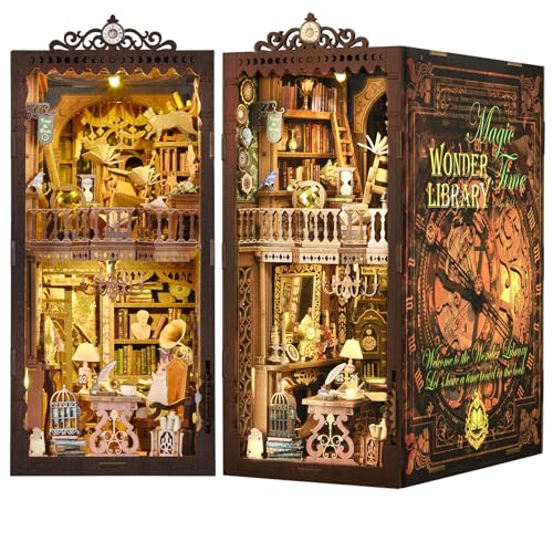 Book Nook Kit, Book Nook Kits for Adults DIY Booknook Model Build - color: Wonder Library