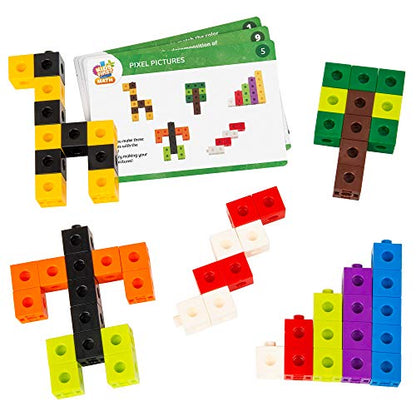 Kids First Math: 100 Linking Cubes Mathematics Kit w/Activity Cards | Develop Skills in Counting, Sorting, Sequencing, Graphing, Measuring | Visual Hands-on | At-Home | Classroom Learning Ages 3+