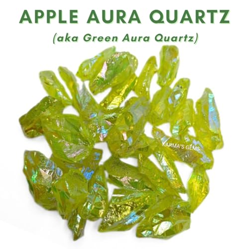 Crystals, Rocks, Jade, Crystals and Healing Stones, Witchcraft Supplies, Healing Crystals, Stones, Healing Stones, Rock Collection, Agate, Raw Stones (Apple Aura Quartz, 2 Pcs) - color: Apple Aura Quartz