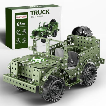 Lucky Doug STEM Building Projects Model Truck Set - Building Toys for Kids Ages 8-12, Assembly Science Army Toys for Boys 8 9 10 11 Years Old - style: 8804