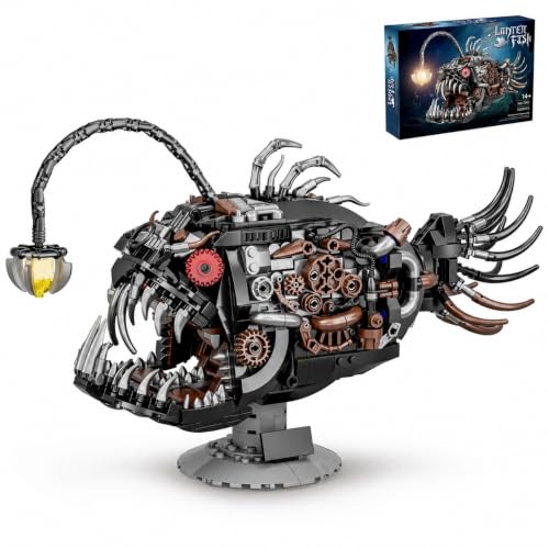 HJPLPXH Mechanical Lantern Fish Building Set, Sea Creature Model for Adults - style: Lantern Fish1