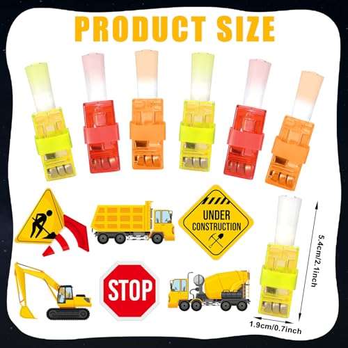 CHUNNIN 36 Pcs Construction LED Finger Lights Vehicles Party Favors - style: Construction