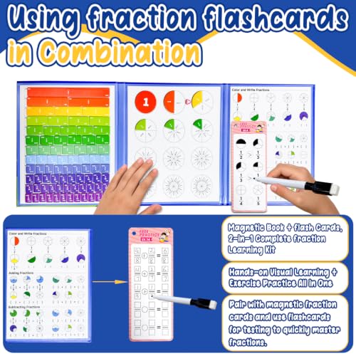 Magnetic Fraction Book for Kids, Magnetic Playbook Fraction Puzzle Set