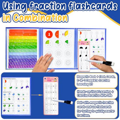 Magnetic Fraction Book for Kids, Magnetic Playbook Fraction Puzzle Set