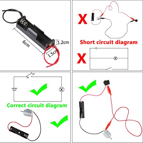 Sntieecr Electric Circuit Motor Kit, Dc Motor Kit with Small Electric Motor - style: 14 x Electric Circuit Kit