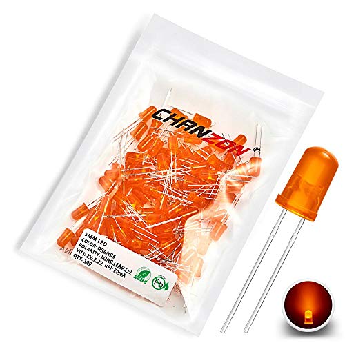 CHANZON 100 pcs 5mm Orange Diffused LED Diode Lights(DC 2V 20mA) - color: K) Orange-orange (100pcs)