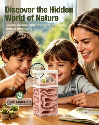 Plaster Ant Habitat with Dual-Zone Nest, 360° Observation, Built-in Expansion Ports for Colony Connection, Ideal for Ant Keeping, Scientific Observation & Student Learning