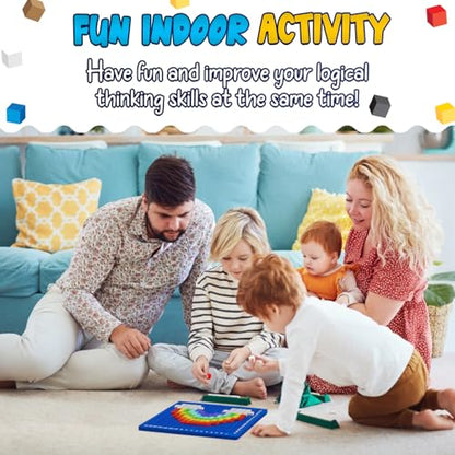 PIXMIX Pixel Building Art Kit for Kids Ages 5+ – STEM Toy for Boys & Girls, Creative Learning & Sensory Activity – 16x16 Board, 1000 Pieces, 200+ Multi-Level Challenges