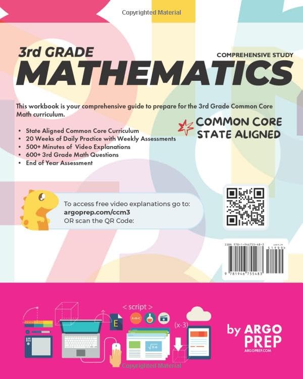 3rd Grade Common Core Math: Daily Practice Workbook - Part I: Multiple Choice | 1000+ Practice Questions and Video Explanations | Argo Brothers (Next Generation Learning Standards Aligned (NGSS))