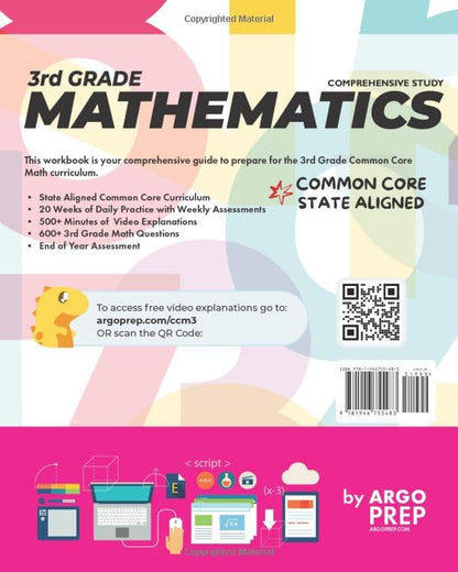 3rd Grade Common Core Math: Daily Practice Workbook - Part I: Multiple Choice | 1000+ Practice Questions and Video Explanations | Argo Brothers (Next Generation Learning Standards Aligned (NGSS))