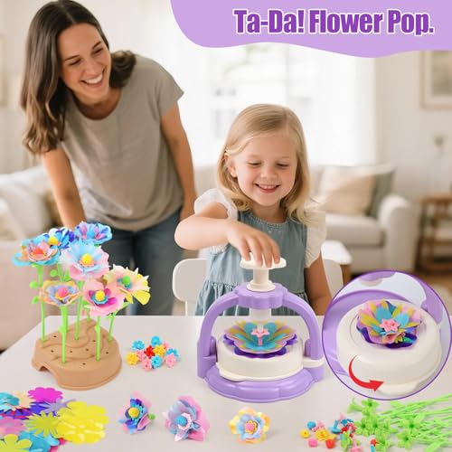 IQBOX Craft Kits Toys for 4 5 6 7 8 Year Old Girls Trendy Flower Making Kit - color: purple