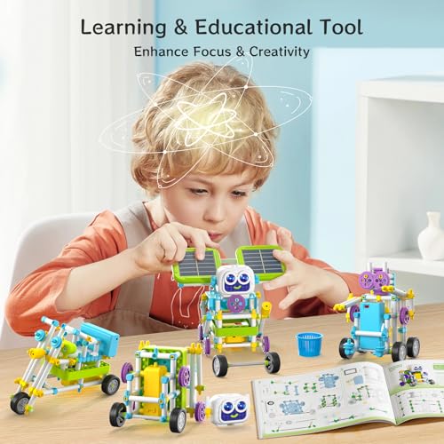 Solar Robot Kit 45+ STEM Toy 434pcs w/Gears & Sensors Kids 6+
