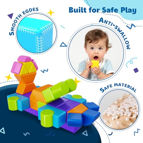 Pairez Toys Magnetic Building Blocks, Magnetic Blocks for Kids Ages 4-8 - color: 37 Pieces