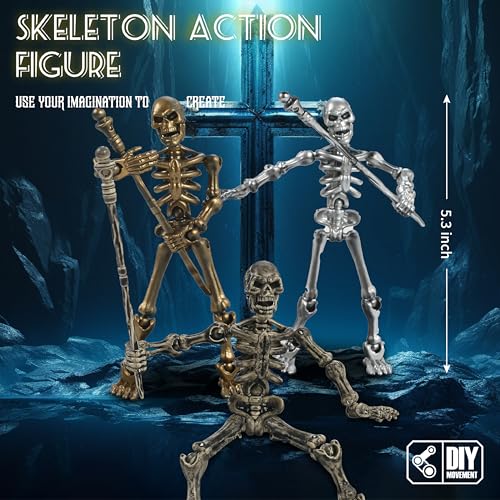 6 Pcs T13 Skeleton Action Figures Set,Titan Dummy 13,Skeleton Toy